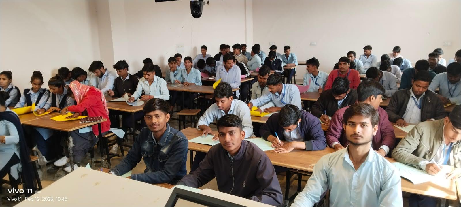 A large classroom of students during a career-readiness session